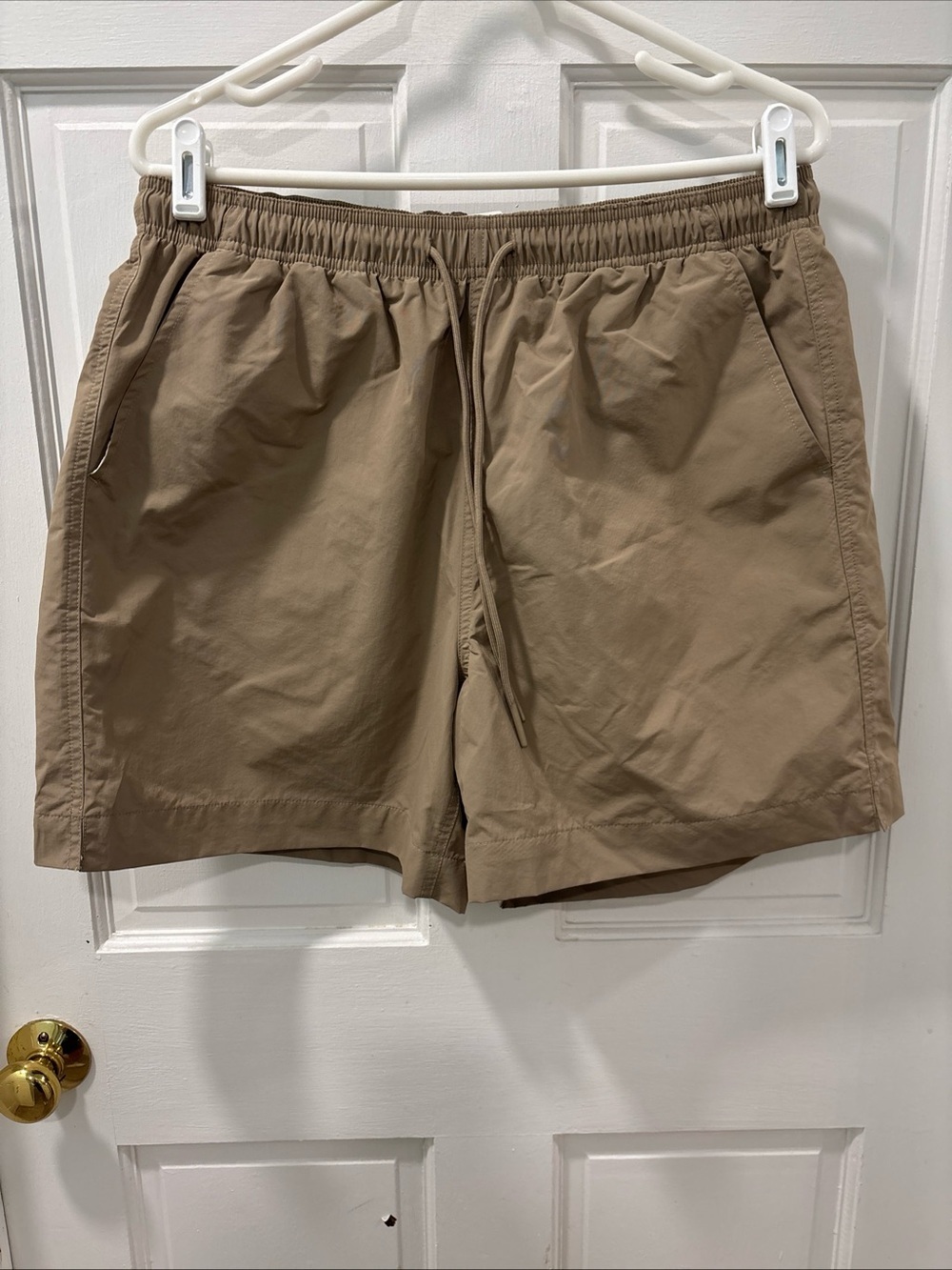 Urban Outfitters Men’s Standard Cloth Swim Trunks Sz Large Taupe 5.5 Length NWT